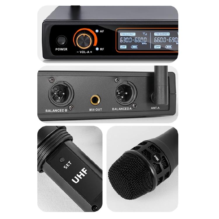 Wireless Microphone Two User Simultaneous Use For Family Gatherings Clear Sound ABS Plastic Construction