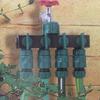 4 Way Hose Splitter, Hose Splitter for Garden 4 Way Shut Off Valve Plastic Hose Nozzles Water Tap Converter Connector