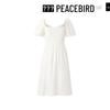PEACEBIRD Women's Square Neck Puff Sleeve Dress