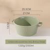 Cream Style Ceramic Double-Handled Soup Bowl with Lid