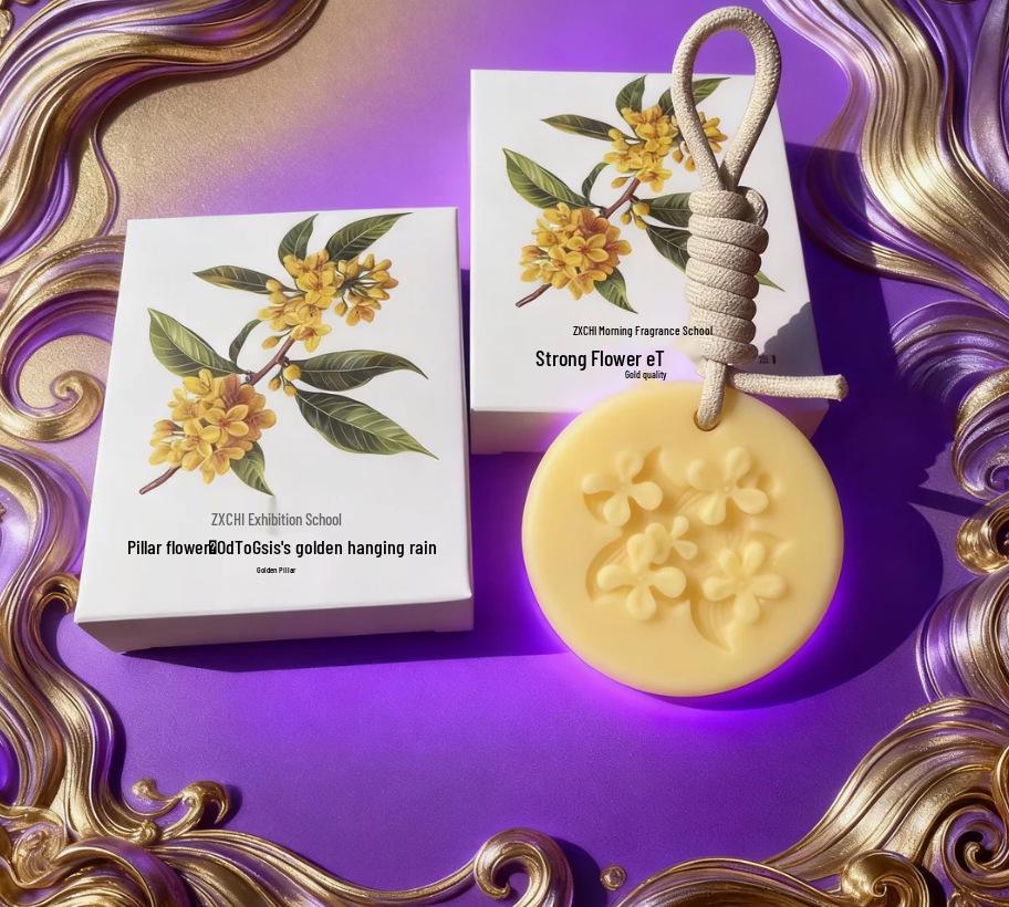 Embossed Osmanthus Scented Wax Tablet Pendant | Aromatherapy for Wardrobe & Car