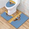 Animal Toilet Floor Mat Three-Piece Bathroom 3-Piece Carpet Doormat
