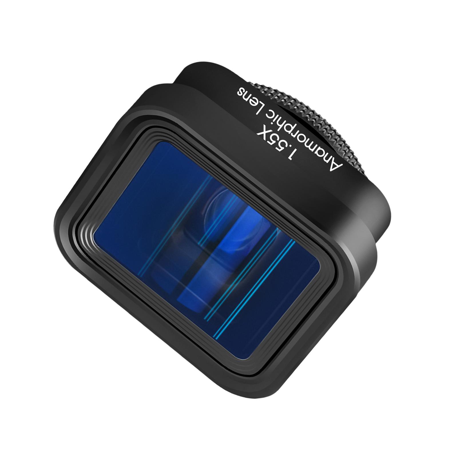 Mobile Phone Anamorphic Movie Lens 1.55X Deformation Filmmaking Lens Phone Moive Lens with   Lens Clips Carry Bag Replacement for  15/14/