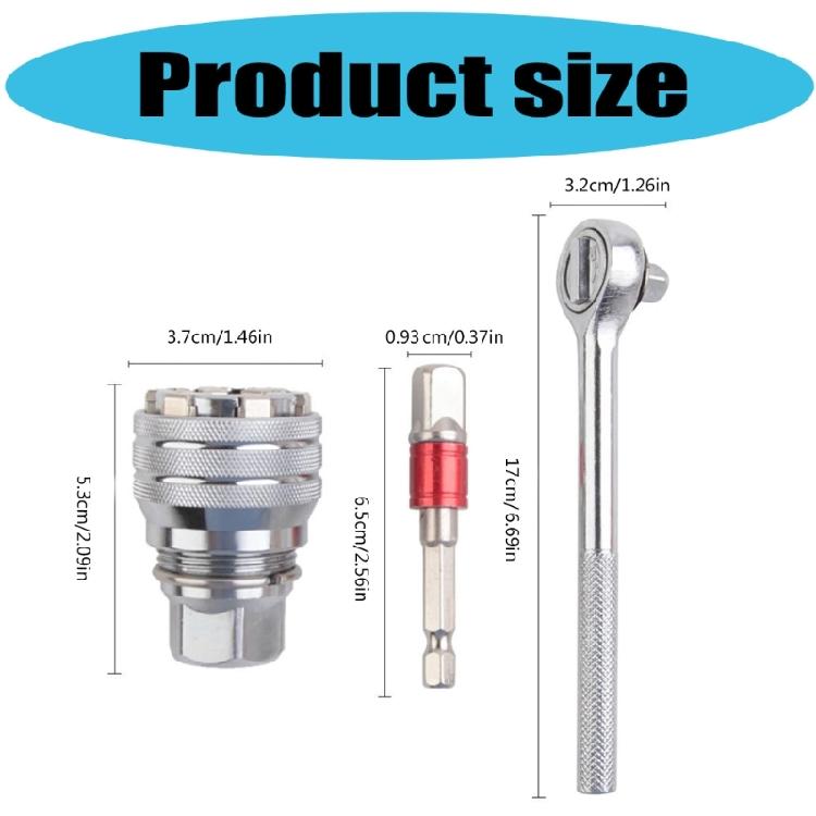 Universal Socket Set 10‑19mm Socket for Unscrew Bolt Multifunction Universal Socket Tool Mechanical Workshop Tool