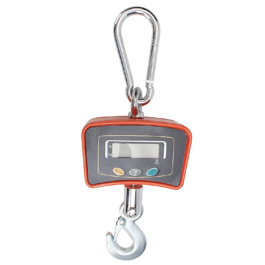 LED 500 KG / 1100 LBS Orange DC 6V Digital Display Crane Scale Heavy Duty Industrial Hanging Scale
