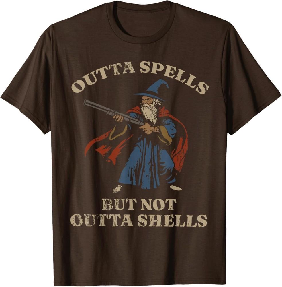 Outta Spells But Not Outta Shells Wizard Fantasy Meme TShirt Unisex T-Shirt XXXL