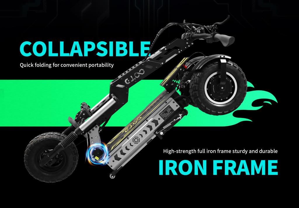 OOTD T30 E-koloběžka 3200W Dvojitý motor 60V 31,2Ah Hydraulická brzda Elektrická koloběžka 13" Terénní pneumatika Hydraulické odpružení EScooters