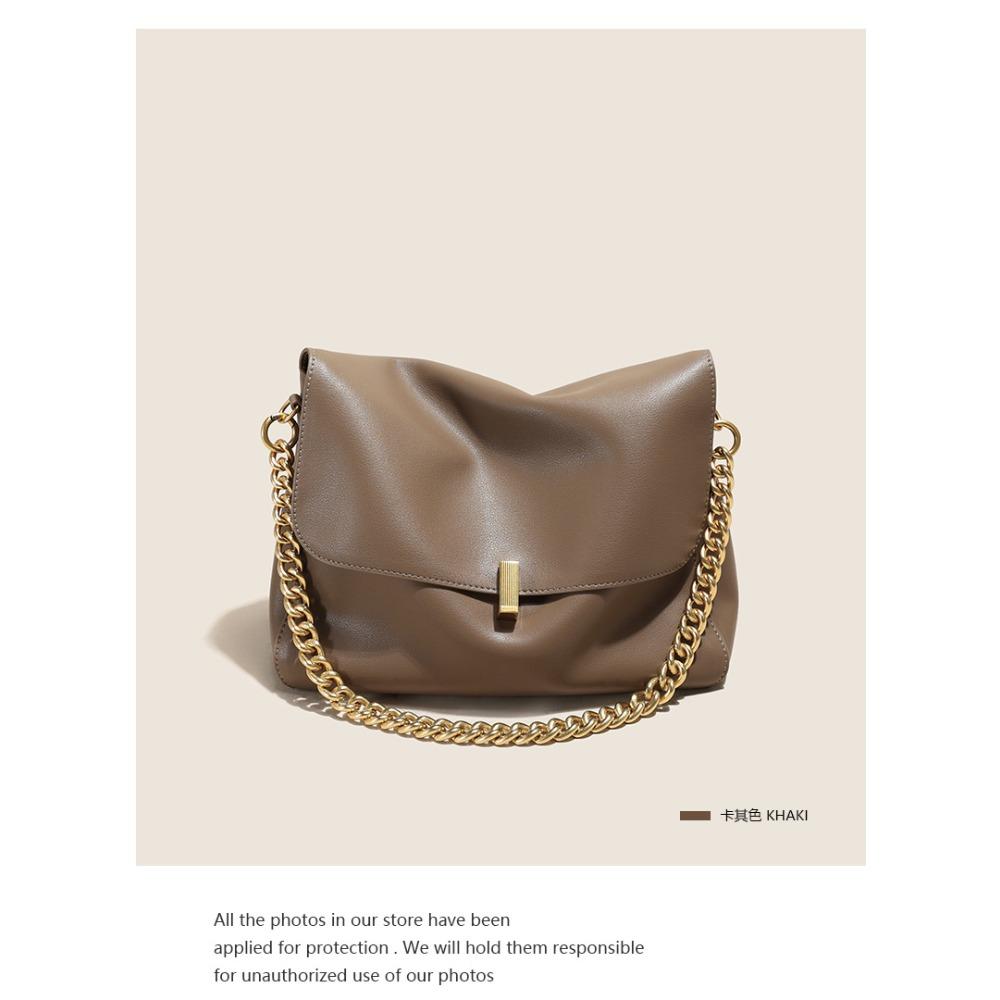 

Cowhide Large Bag Crossbody Bag New Niche High-end Chain Bag Large Capacity Commuting Shoulder Bag