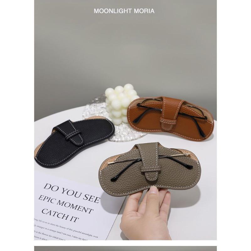 Sac à lunettes en cuir souple portable ins étui à lunettes lunettes de soleil de compression pour hommes et femmes sac de rangement pour lunettes de myopie housse de protection