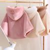Mecoyas Baby Hooded Poncho for Red Cold Weather Baby Shower Birthday Gift Poncho, Kids' Coat, Children's Cloak/Cape Girls, Hoodie, Fall/Winter