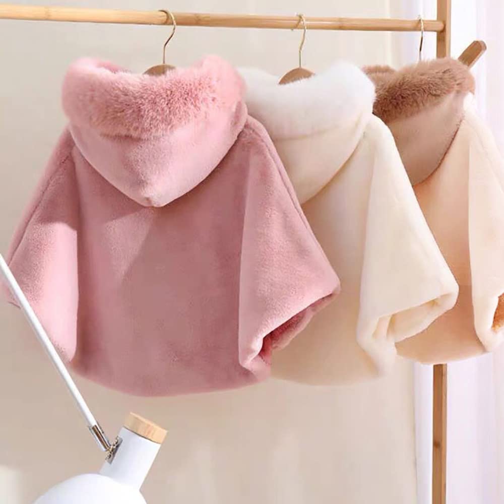 Mecoyas Baby Hooded Poncho for Red Cold Weather Baby Shower Birthday Gift Poncho, Kids' Coat, Children's Cloak/Cape Girls, Hoodie, Fall/Winter