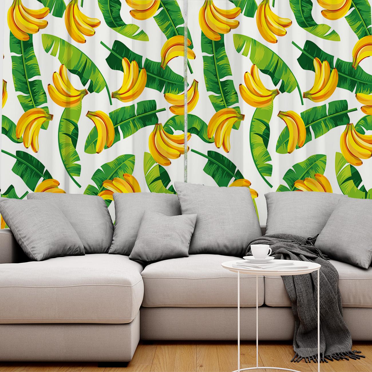 Банановые листья и бананы Домашний декор Оконные шторы Спальня Кухня Шторы Панельные — фото 5