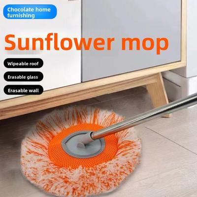Langlebiger Flexibler Rotierender Sonnenblumen Mopp Nass und Trocken Wiederverwendbar Wandmopp Abnehmbar Hochhausreinigung Bodenwischer für Wand Decke
