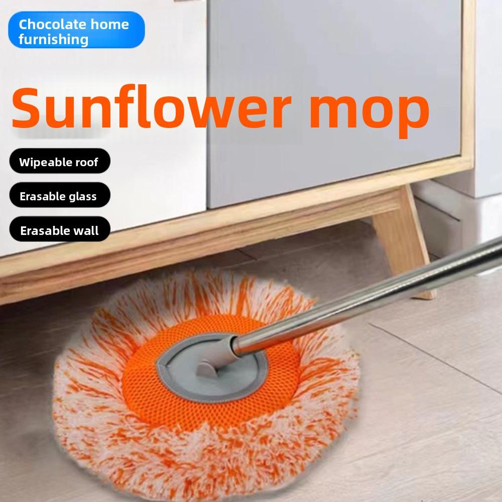 Durable Flexible Rotating Sunflower Mop Wet And Dry Reusable Wall Mop Detachable High-rise Cleaning Floor Mop for Wall Ceiling