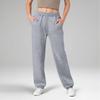 Women's Wide Leg Sports Pants Yoga Straight Mid-Rise Drawstring Elastic Low-Waist Clothing With Pockets
