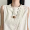 Black Color Geometric Ball Pendant Necklace Metal Round Ball Pendant  Jewelry Accessories