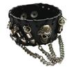 European-American Punk Skull Rivet Leather Men's Bracelet