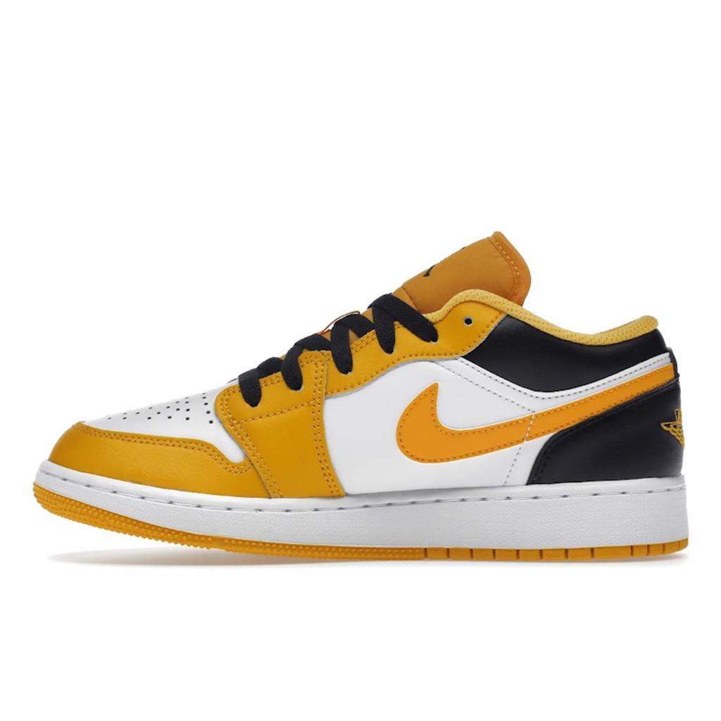 Air Jordan 1 Low GS Taxi White Kids Sneakers Yellow Black 553560-701