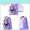 Genshin Impact Raiden Shogun Unisex-Kapuzenpullover mit Reißverschluss, Cosplay-Kostüm