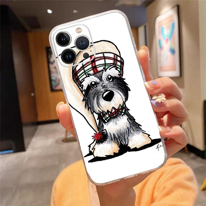 

Phone Case For iphone 17 Air 17 Pro Max 16 15 14 13 Pro Max 15 16 Pro 15Plus Schnauzer Puppy dog Art iphone 13