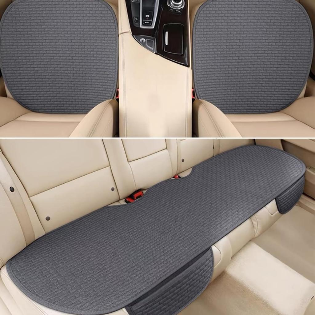 3PCS Car Seat Covers Cushion Pad Breathable Anti Slip Auto Seat Protector Pad With Storage Pocket Universal Fit For Most Automotive, Truck, SUV, And