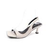 Fashion Beautiful Summer High-heeled Sandals with One Word Strap Women's New Temperament High-end High-heeled Shoes Without Tiredness