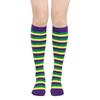Men's And Women's Irish Socks With Purple, Yellow, Green Stripes, Three Color Mid Tube Socks, Knee Socks, Carnival Calf Socks