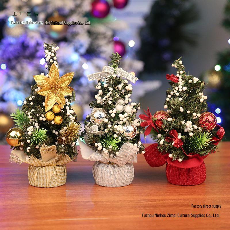 20cm Mini Christmas Tree Ornament - Small Holiday Desktop Decoration Gift