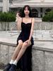 French Ruffle Patchwork Slimming Camisole Dress - Women's Niche Irregular Fairy Skirt