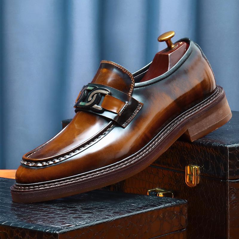 Fashion 2024 New Shoes For Men Loafers Mens Dress Shoes Leather Shoes Man Male Genuine Leather Social Shoes