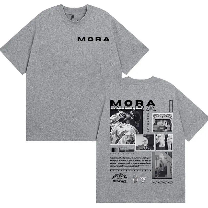 Men's Hip Hop Vintage Fashion O-Neck T-shirts Rapper MORA Album 2025 Graphic T Shirt Casual Oversized Cotton T-shirt Streetwear
