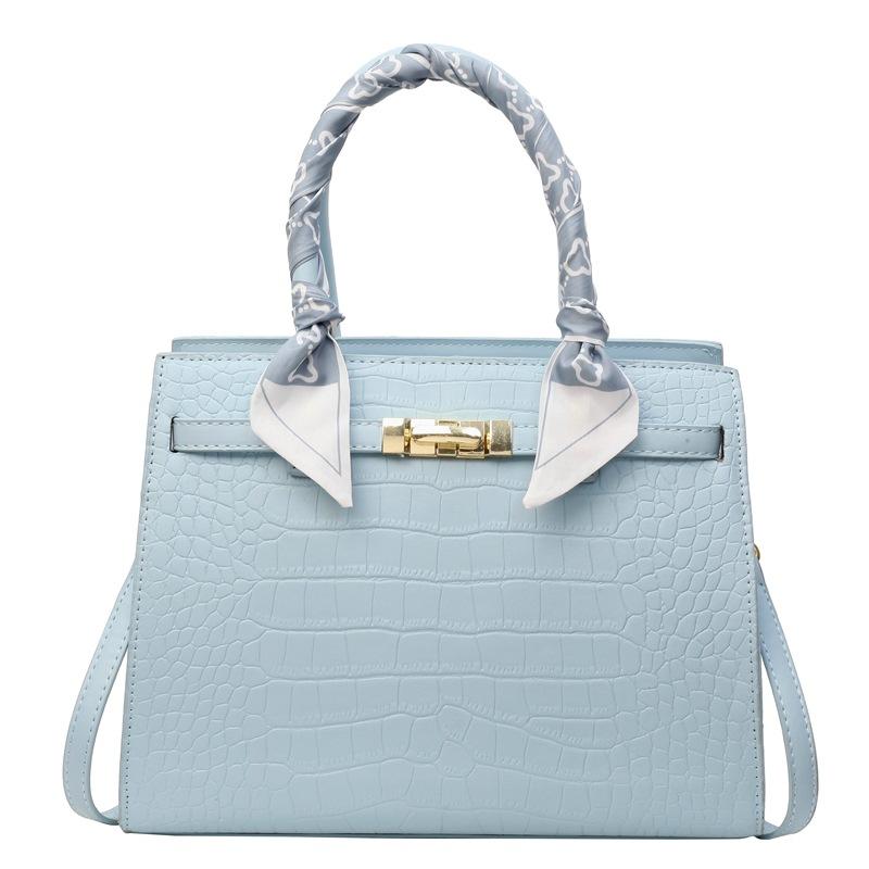 2025 Spring New Stone Pattern Solid Color Simple Retro Large Capacity Styling Single Shoulder Oblique Span Texture Women's Bag