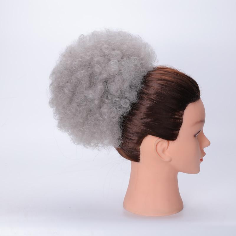MISSQUEEN Accessorio sintetico per capelli chignon ricci afro soffio con clip per estensione dei capelli elastici per capelli afro per ragazza e donna
