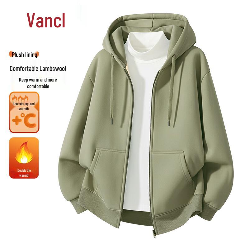 Мужской кардиган-куртка с капюшоном на флисовой подкладке VANCL 2XL