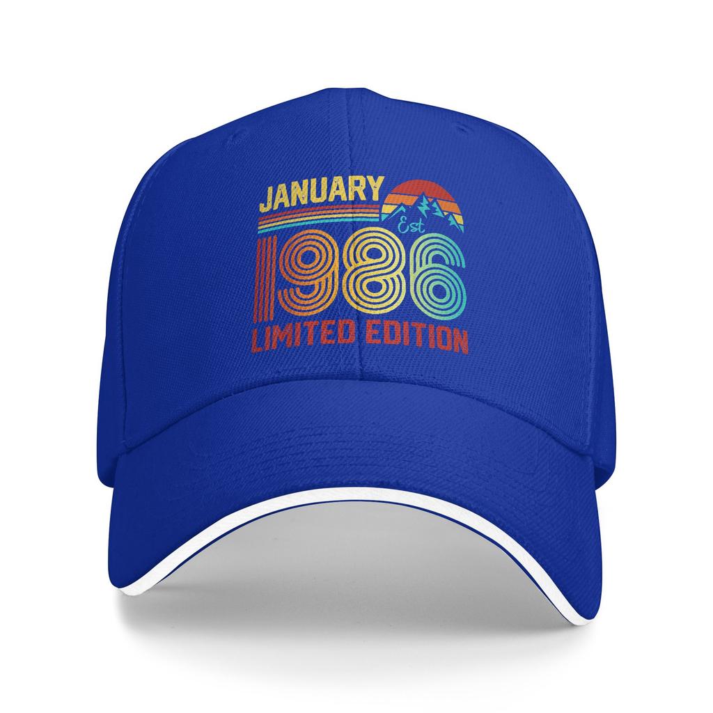 Retro January 1986 Limited Edition 40 Year Old 40th Birthday Baseball Cap Men  Design Trucker Hat Summer Outdoor Baseball Caps