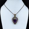Amatista piedra preciosa cobre alambre envoltura joyería colgante hecha a mano para ella