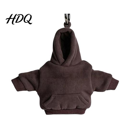 Soft Squeeze Ball Keychain Mini Hoodie Stress Elastic Keyring Decompression Toy Lightweight кофейный