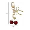 Red Cherry Cherry Keyring Pearl Bow Cherry Bag Pendant Cherry Keychain  Backpack Accessory