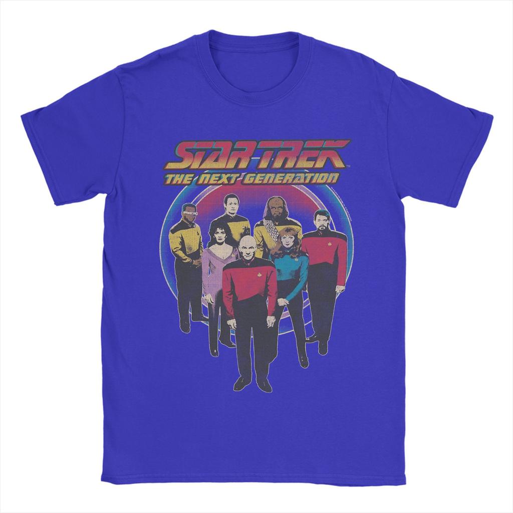 Stars Treks The Next Generation 100% Cotton T-Shirts  Fashion for Men's Summer Y2K Retro Printed Short Sleeve Clothing
