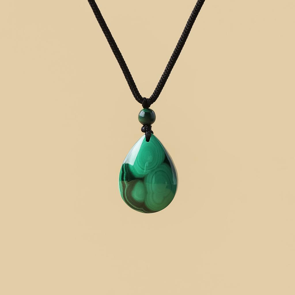 Natural Crystal Malachite Stone Drop Pendants Gemstone Crystal Crafts Oval Shape Gifts