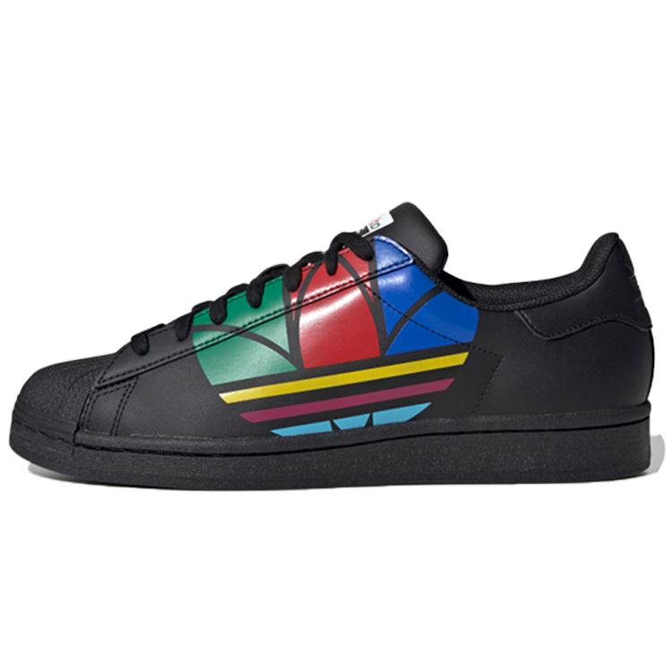 Adidas Superstar Pure 'Colorful Trefoil - Core Black' (Unisex) Core Black / Red / Blue Skate Shoes FU9518