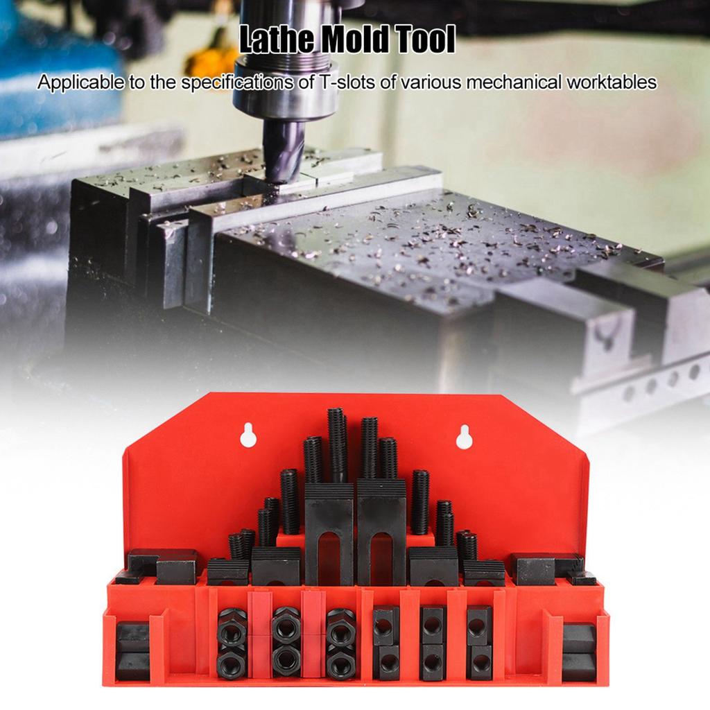 58Pcs T Slot Clamp Kit Hardened Combined Press Plate for Lathe Milling Machine M10