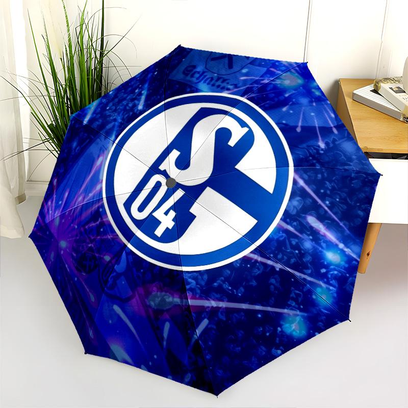 FC Schalke 04 Pattern, Automatic Folding Umbrella, Portable and Foldable Design, 8 Ribs, a Christmas or Birthday Gift.
