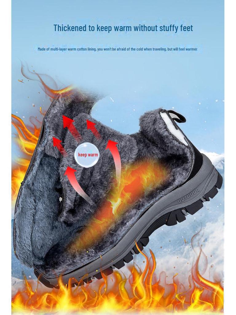 Warme Große Winter High-Top Baumwollschuhe: Herren- & Damen-Komfortschuhe für Senioren und Eltern