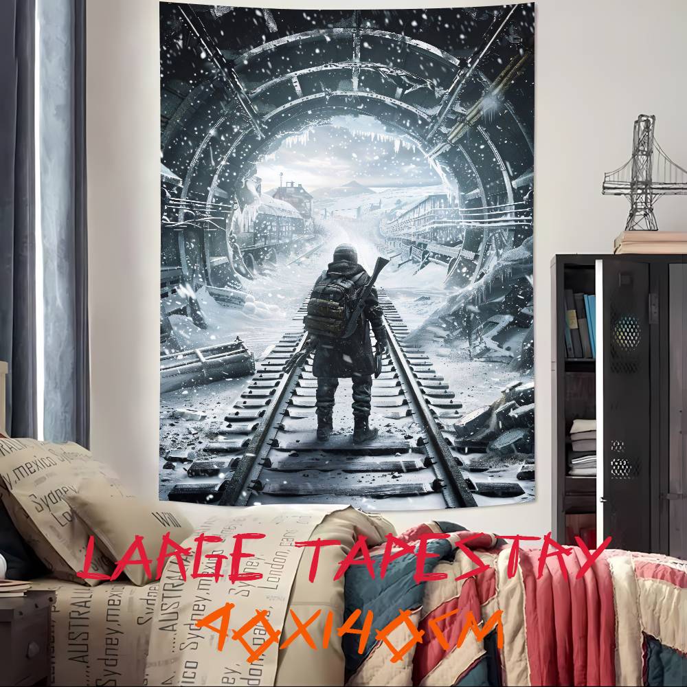 Fashion Roleplaying Adventure Gaming Cool Metro Exodus Serise Tapestry Decoration Bedroom Dormitory Background Cloth Tapestry