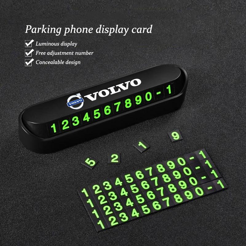 Car Temporary Parking Phone Number Card Accessories Sticker For Volvo ES90 EC40 EX40 EM90 XC90 V90 V60 XC60 V40 S80 S60 S90 C40