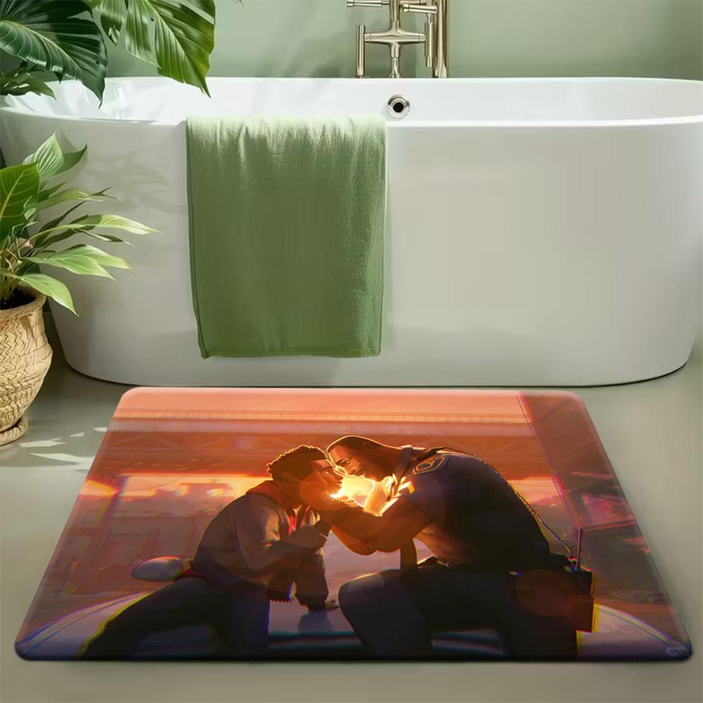 Marvel  Printed Floor Mat, Spider-Man Swinging Through a Moonlit City - Suitable for Living Room, Bedroom, Game Room Carpet, D 40cm x 60cm