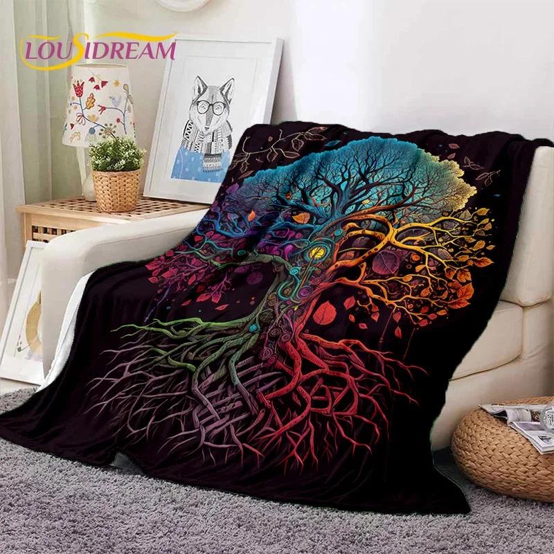 Tree of Life Nature Viking Yggdrasil Norse Soft Flannel Blankets,Throw Blanket Comfortable Blanket for Picnic Beds Home Bedroom