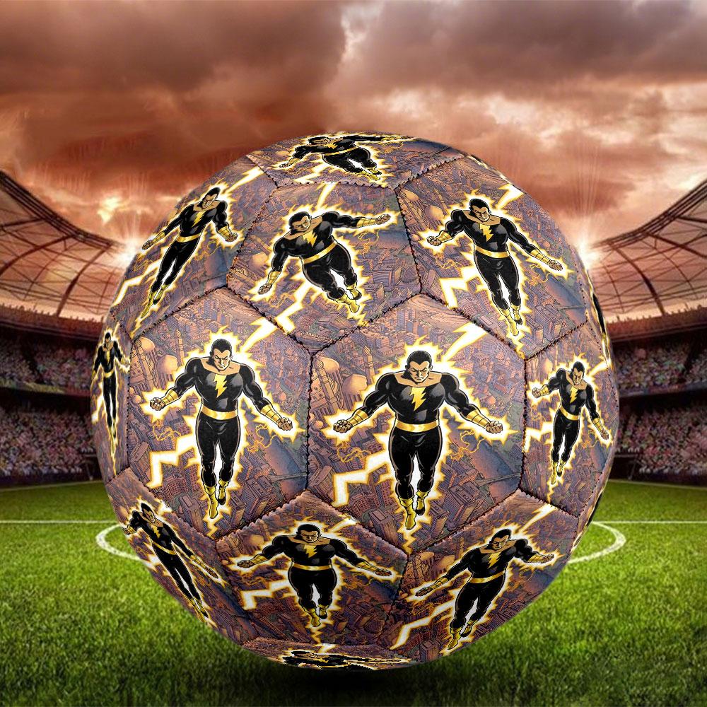 Black Adam Print Size 5 Soccer Ball, Standard Match Football for Sports Game and Team Practice, Ideal Gift for Soccer Fans