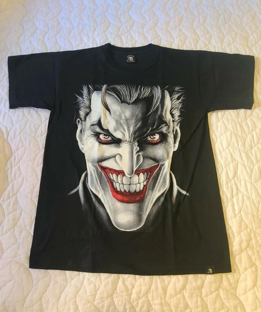 The Joker Shirt Men L Black Batman Graphic Tee Short Sleeve Vtg style S